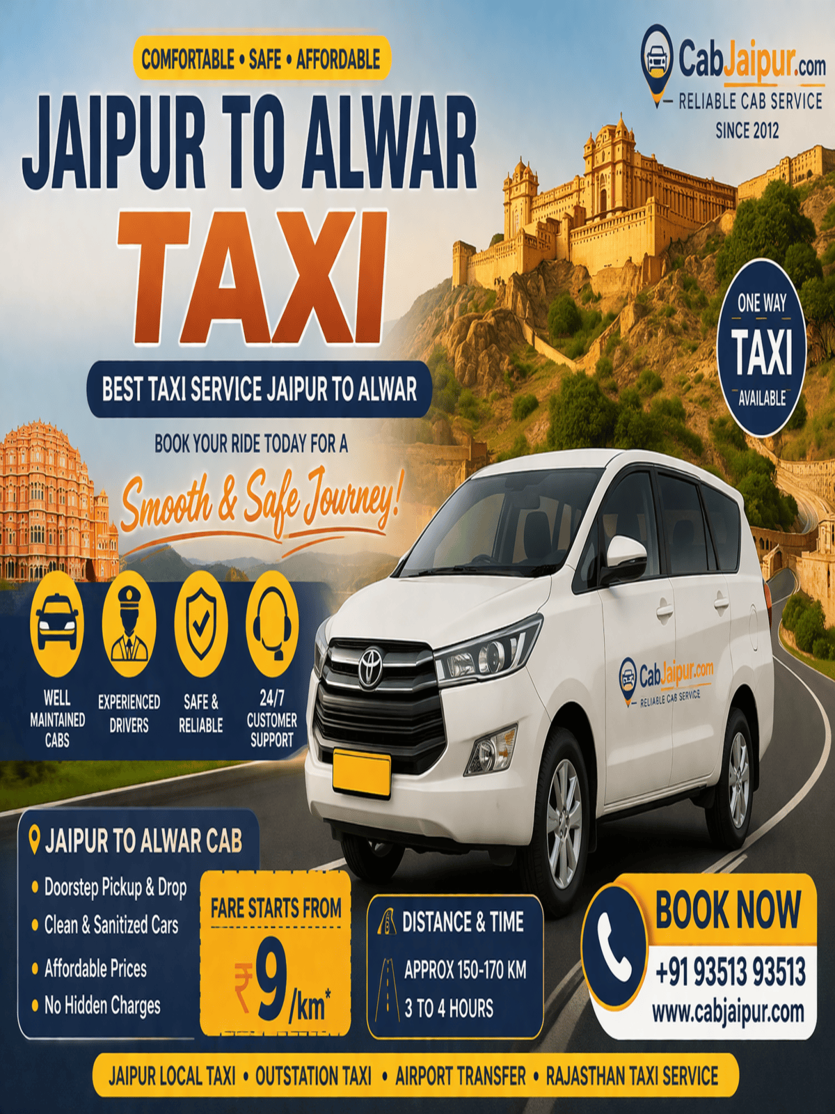 jaipur to alwar taxi